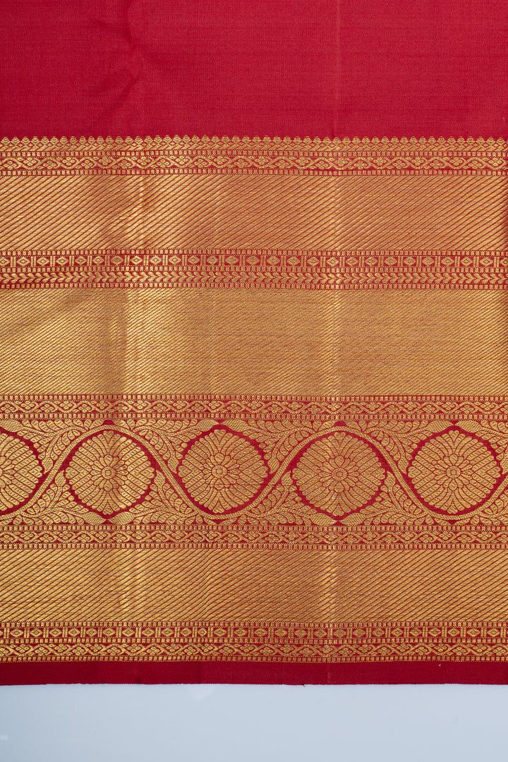 Red brocade pure kanchipuram silk saree