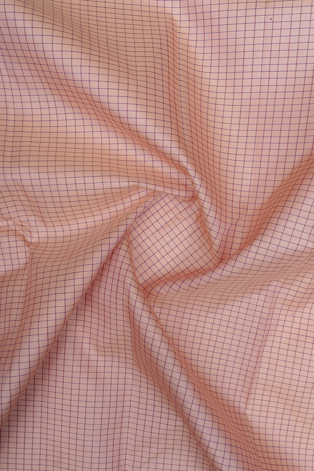 Pink and purple checks pure kanchipuram silk saree