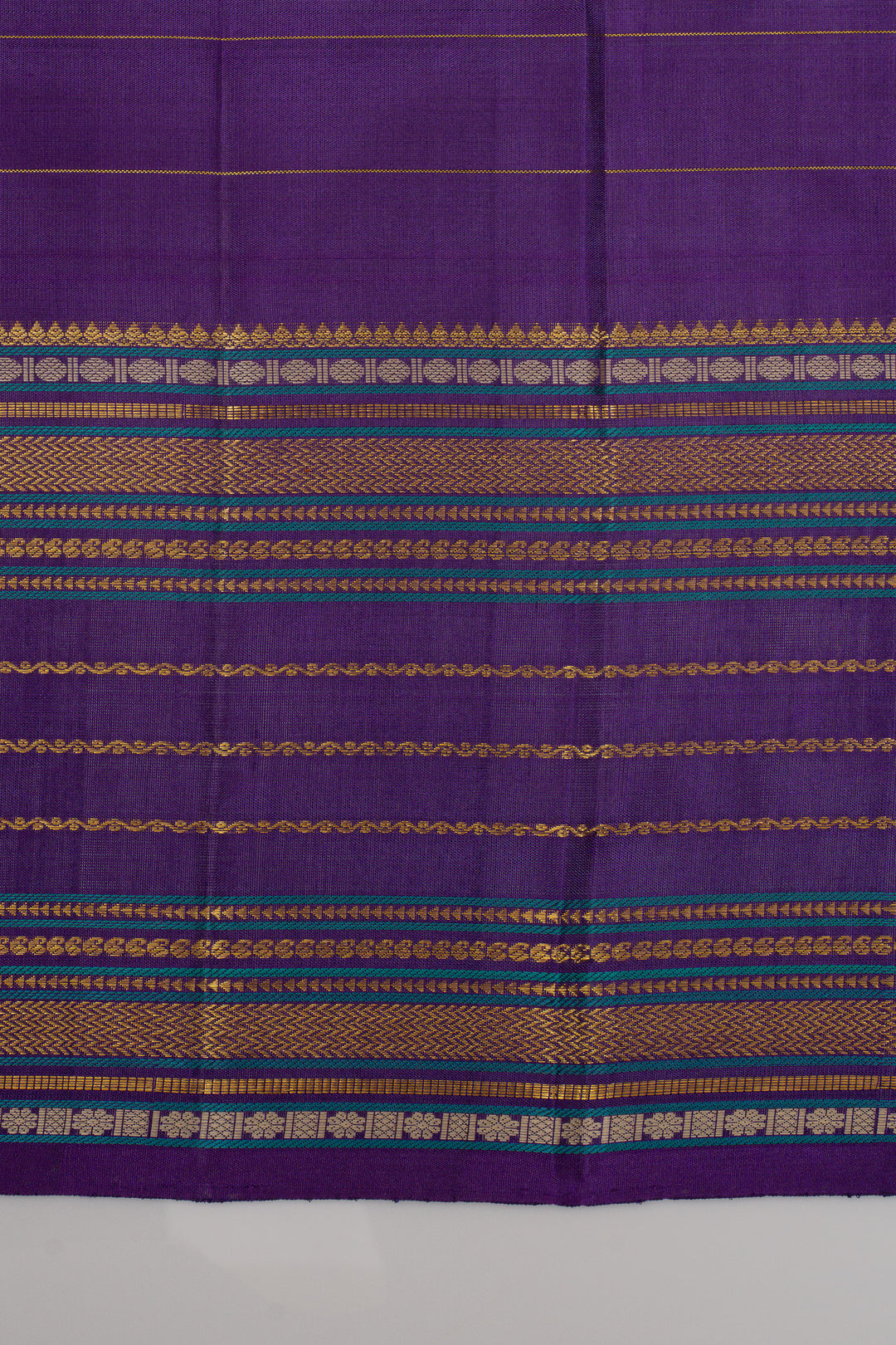 Orange and purple Palum pazhamum varisaipettu pure kanchipuram silk saree