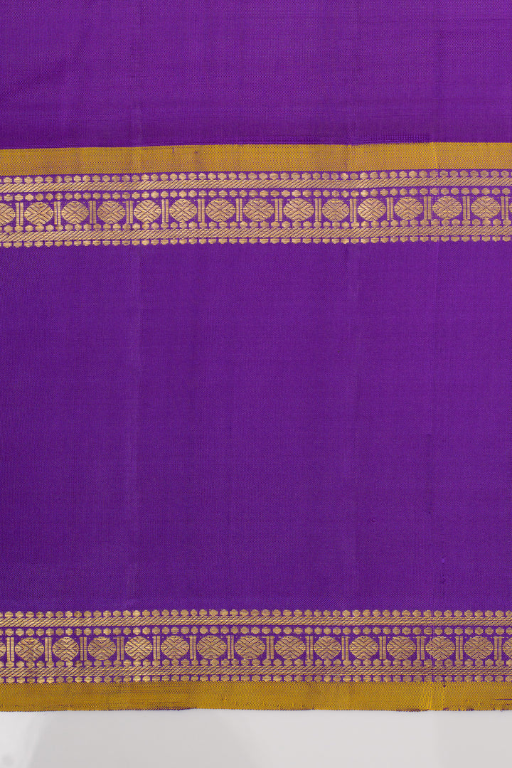 Teal Blue stripes pure kanchipuram silk saree