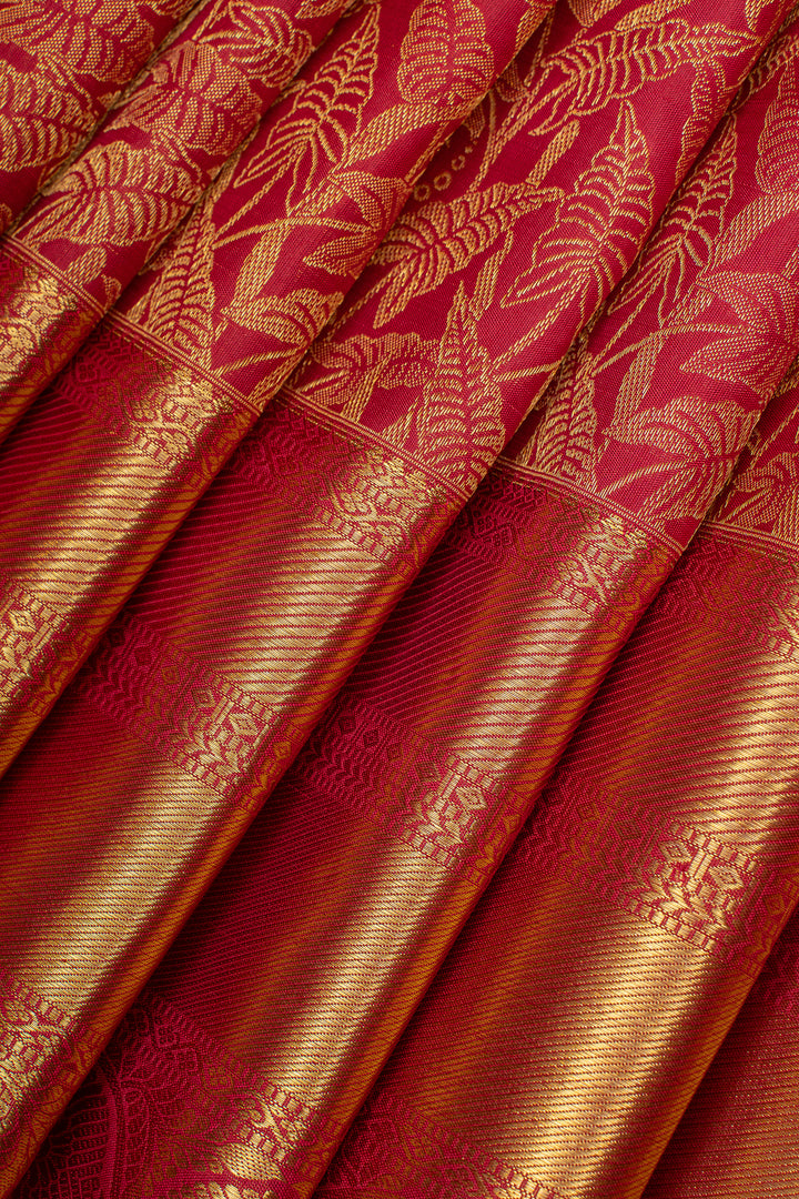 Red brocade pure kanchipuram silk saree