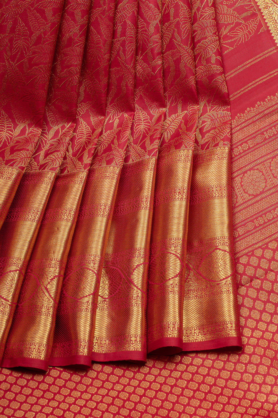 Red brocade pure kanchipuram silk saree