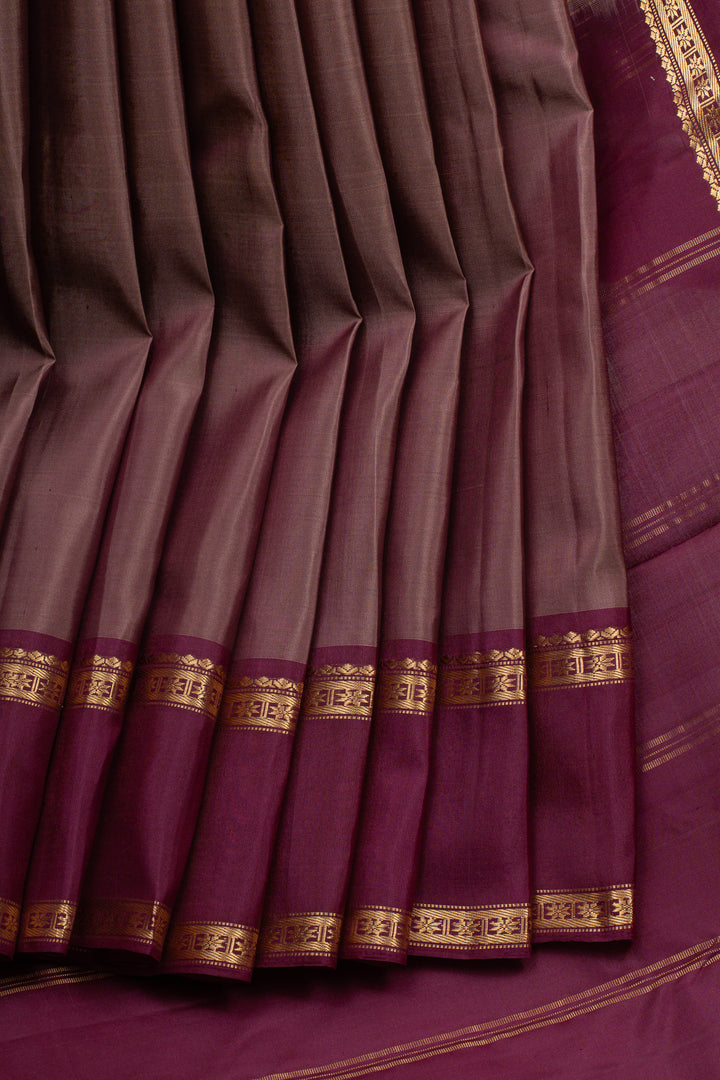 Purple rettai pettu pure soft silk saree