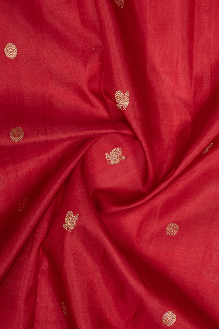 Red traditional pure kanchipuram silk saree