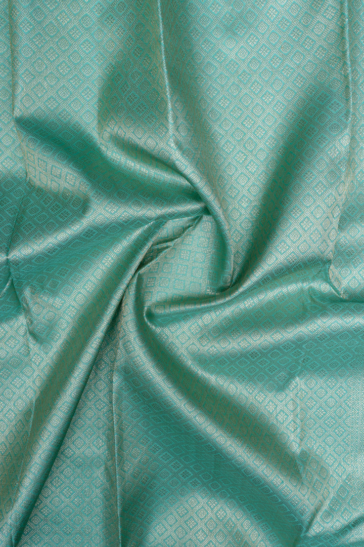 Sapphire blue  floral brocade pure kanchipuram silk saree