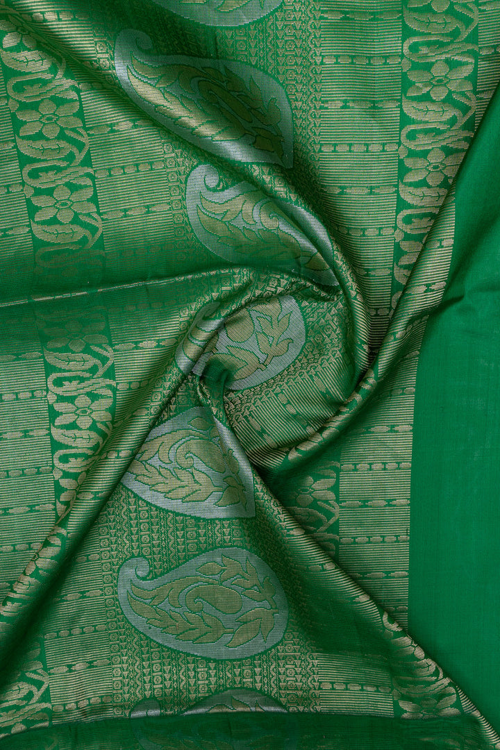 Beige traditional pure soft silk saree