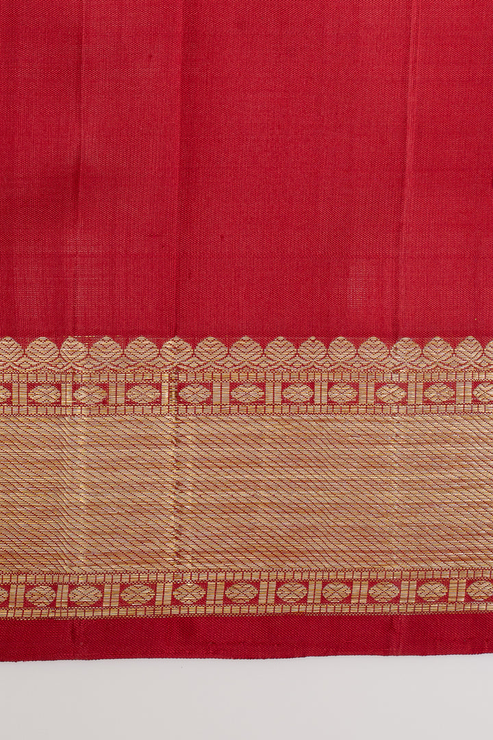 Red traditional pure kanchipuram silk saree