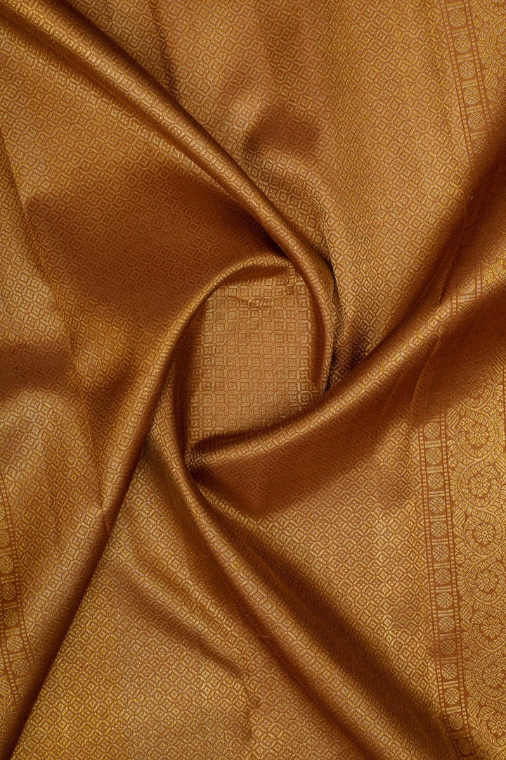 Champagne gold iruthalaipakshi brocade pure kanchipuram silk saree