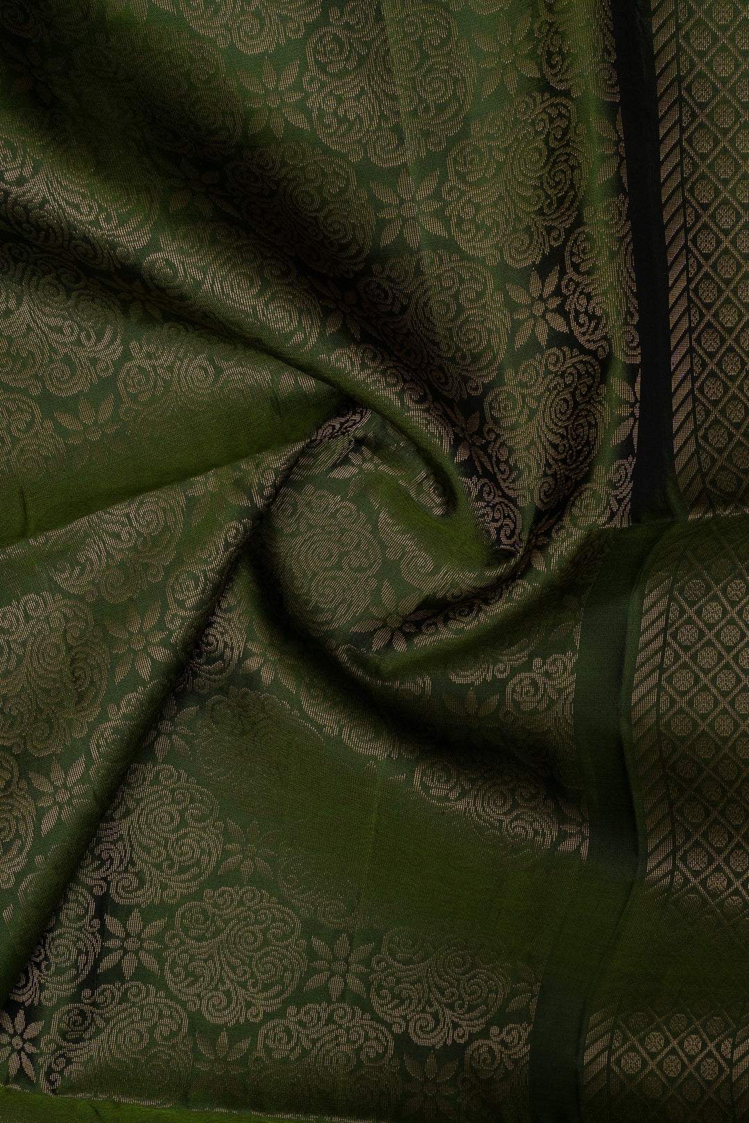 Peacock blue and green pure soft silk saree