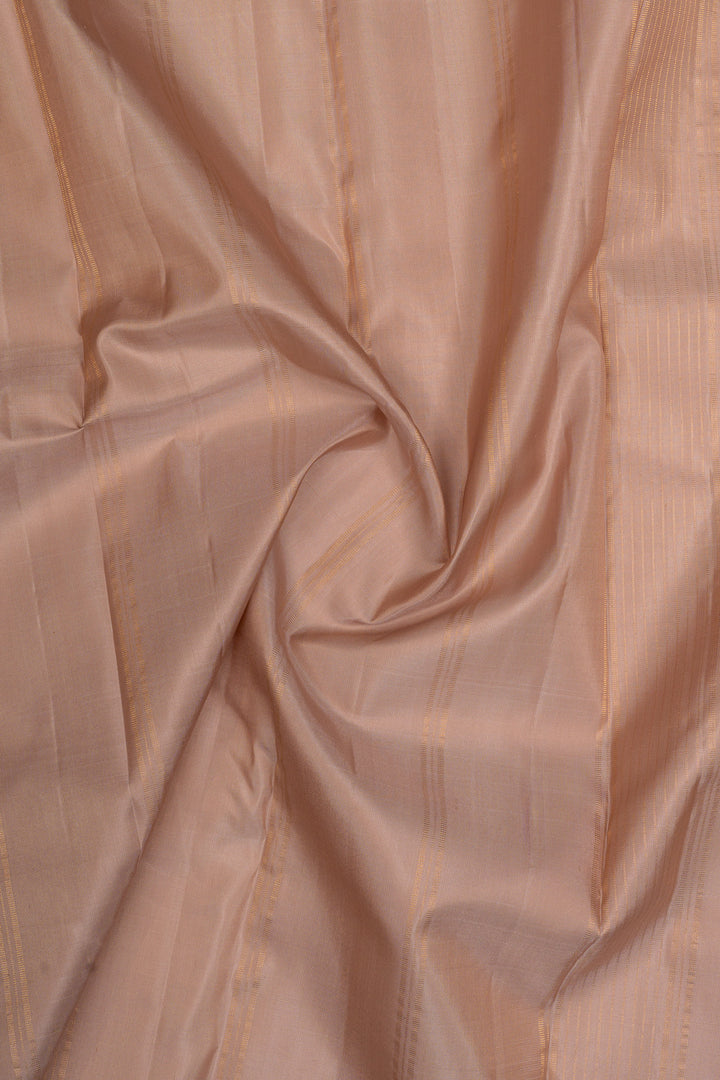 Grey and beige traditional pure soft silk saree