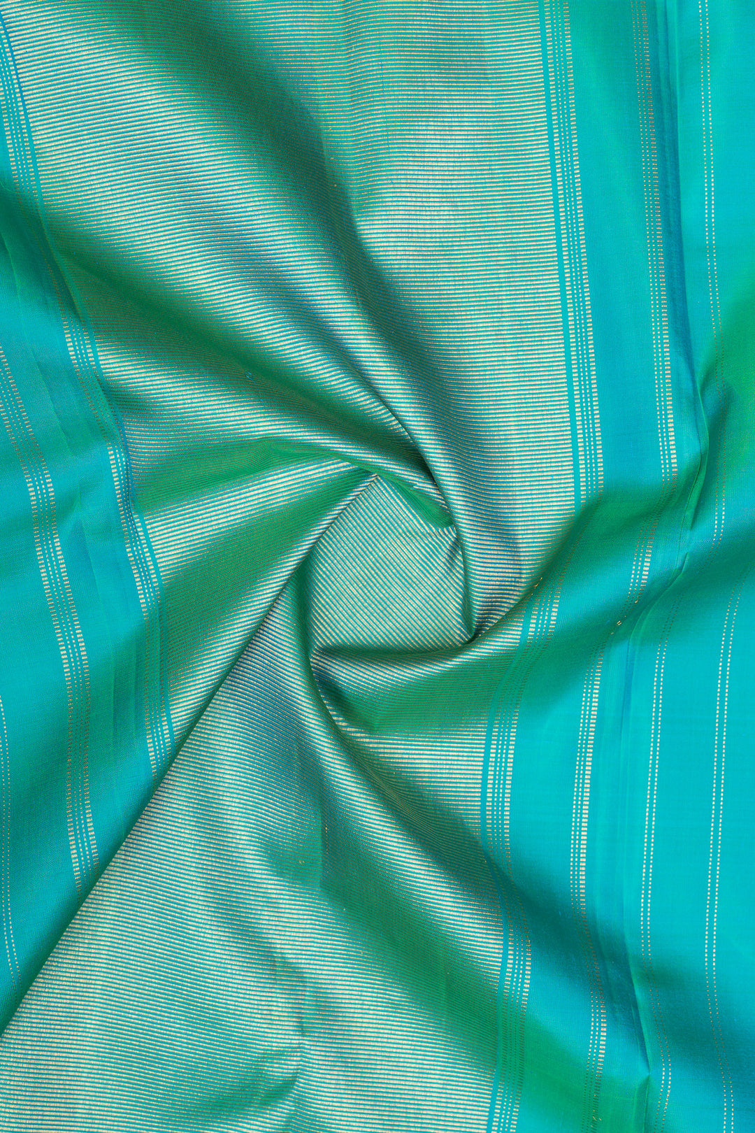 Yellow and teal  traditional pure kanchipuram silk saree