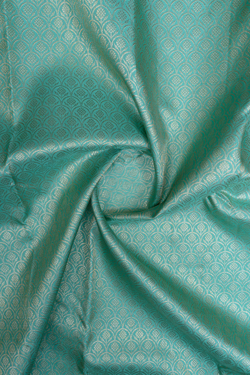 Sapphire blue  floral brocade pure kanchipuram silk saree