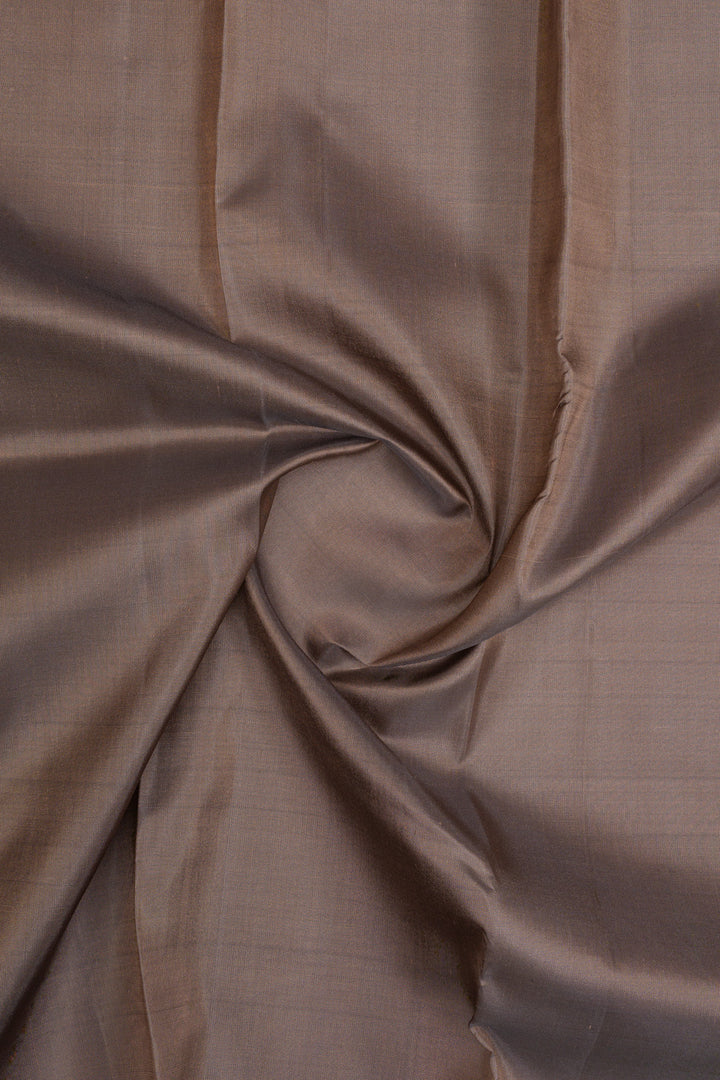 Grey and beige traditional pure soft silk saree