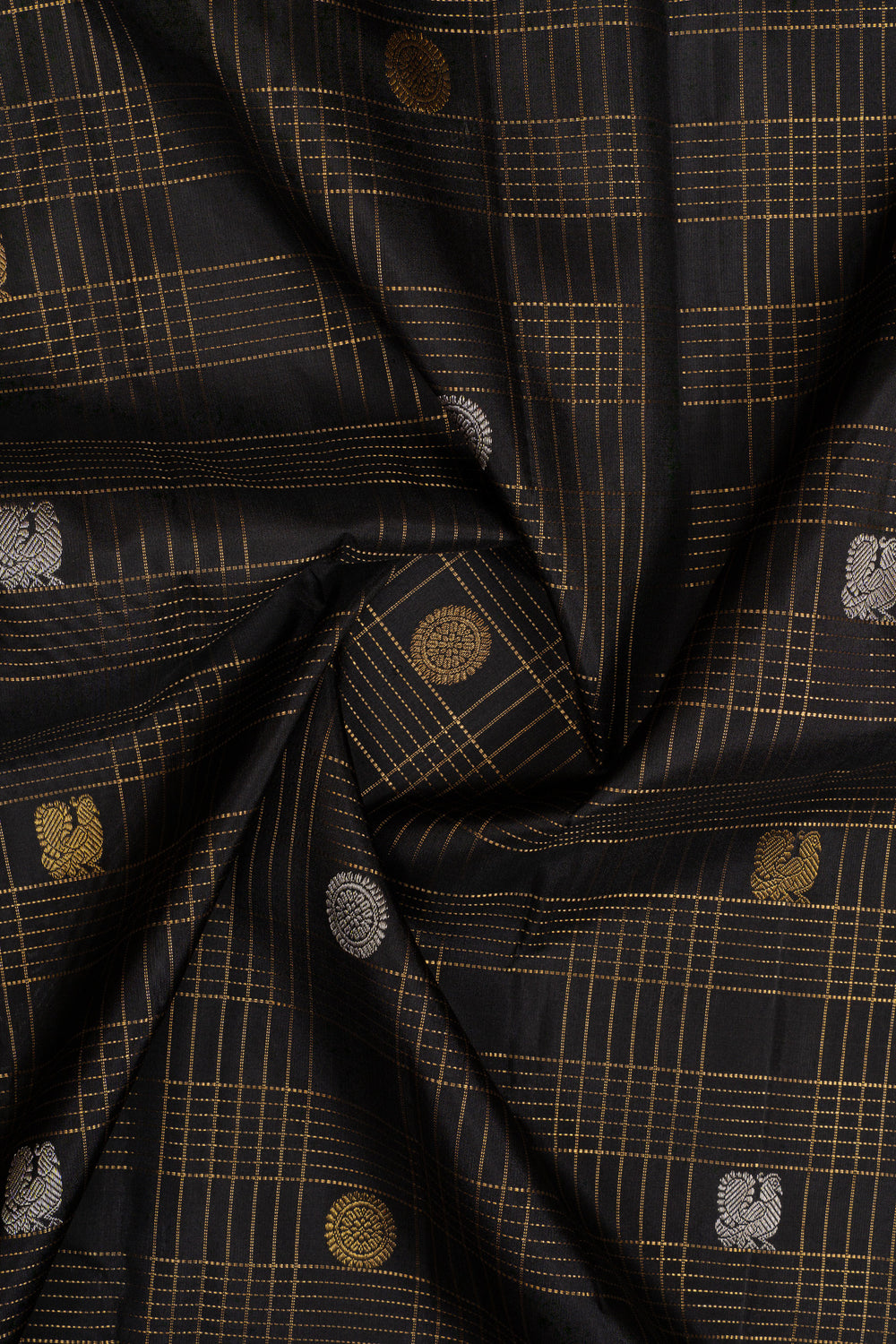 Black stripes pure kanchipuram silk saree