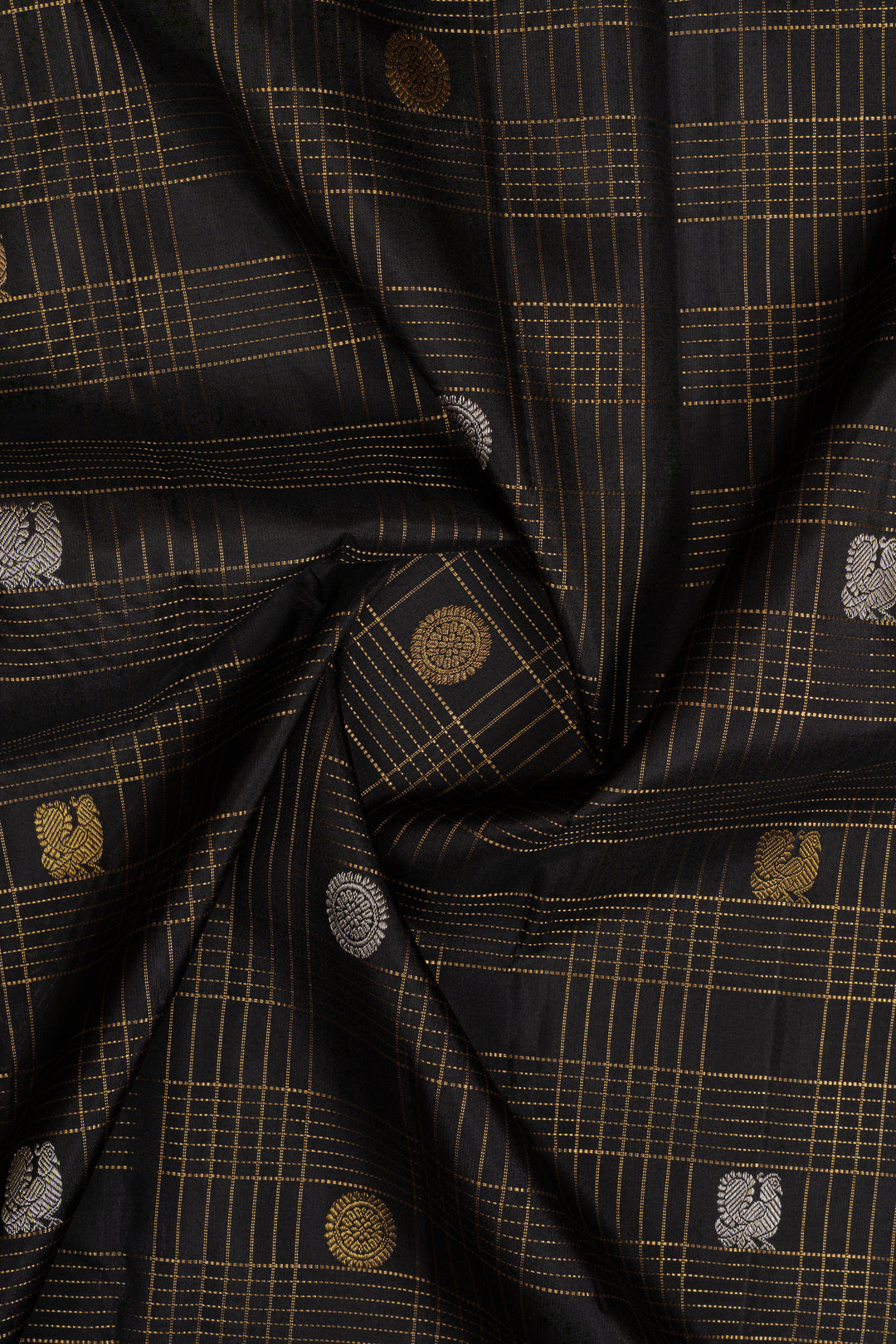 Black stripes pure kanchipuram silk saree