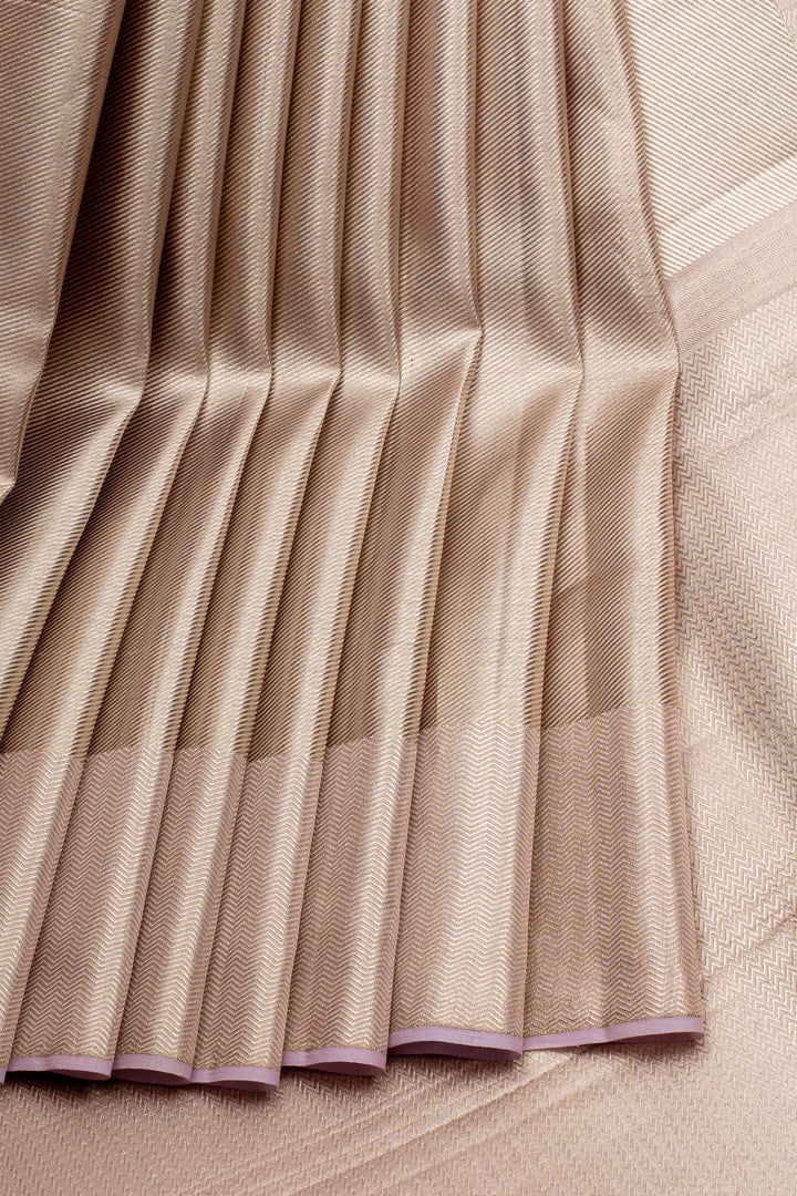 Silver and Lilac brocade pure kanchipuram silk saree