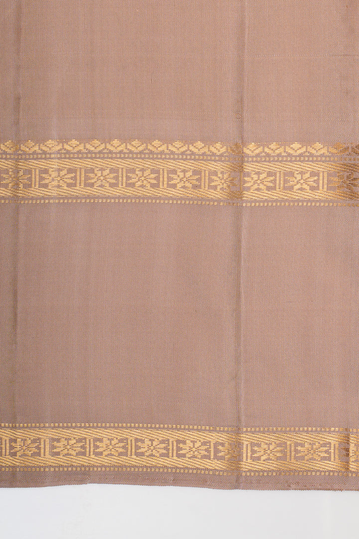 Grey and beige traditional pure soft silk saree