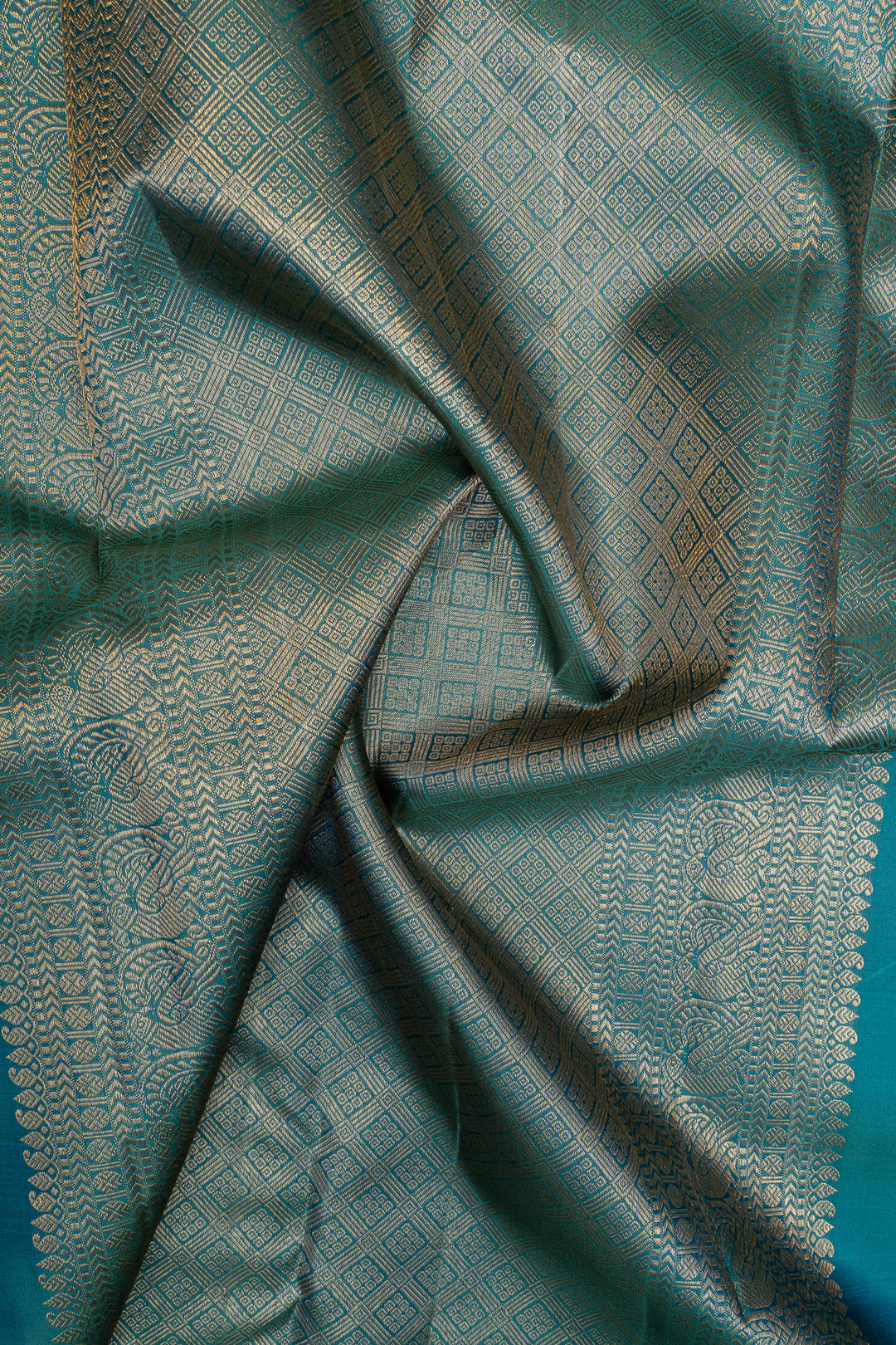 Pastel Green Muthu Zari checks pure kanchipuram silk saree