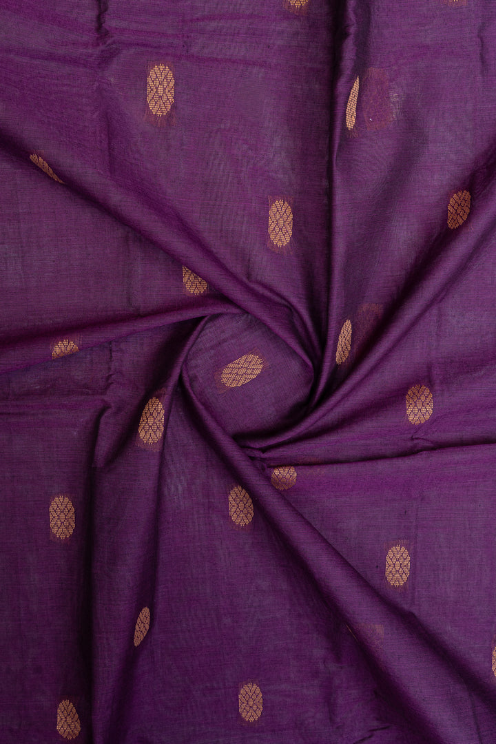 Purple traditional pure cotton silk saree