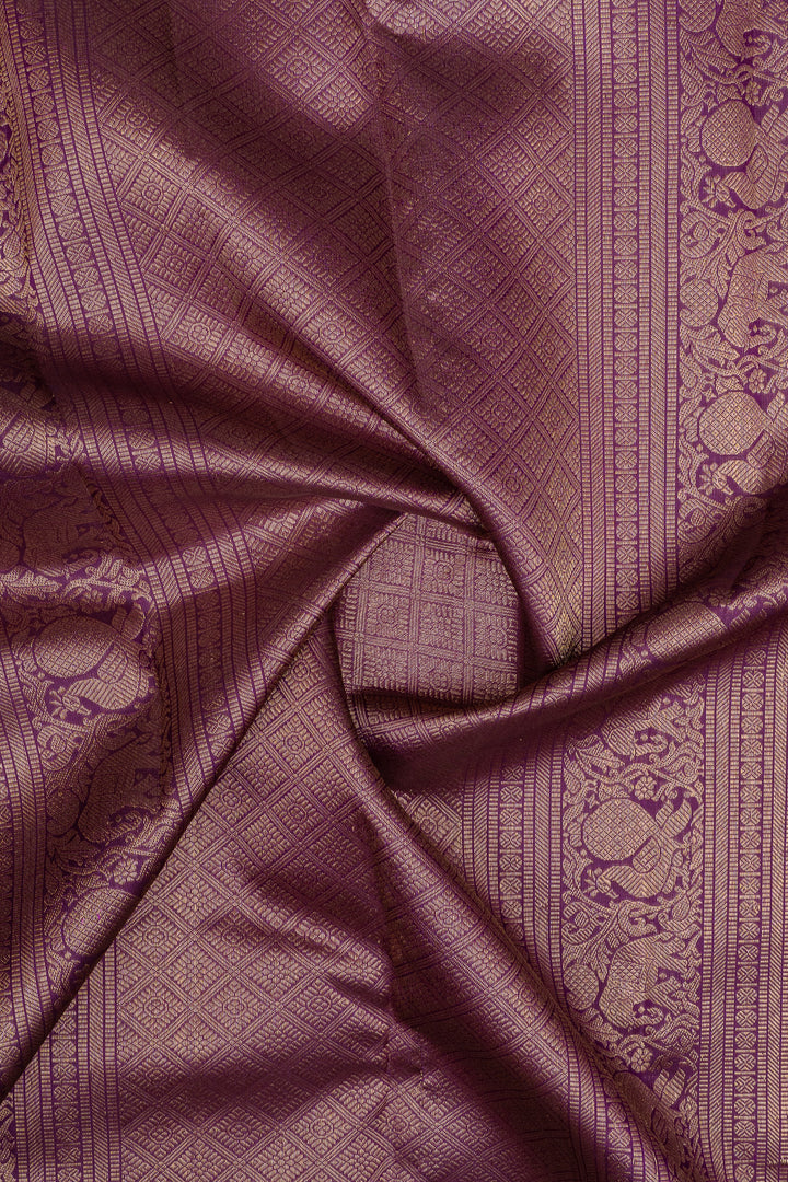 Purple traditional pure kanchipuram silk saree