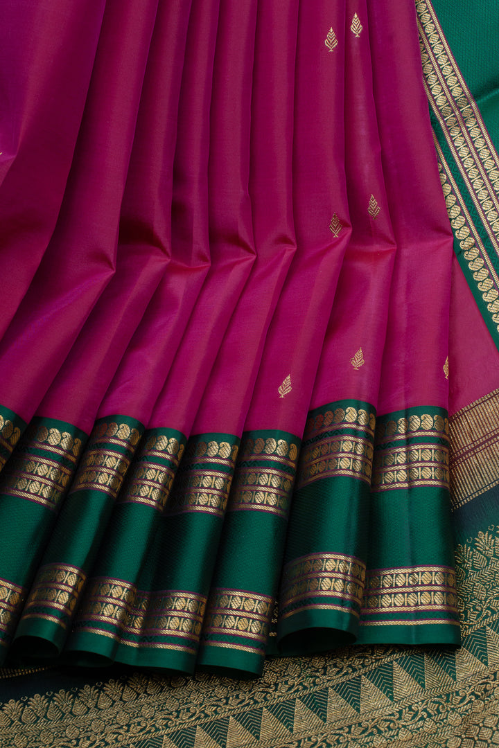 Magenta traditional pure kanchipuram silk saree