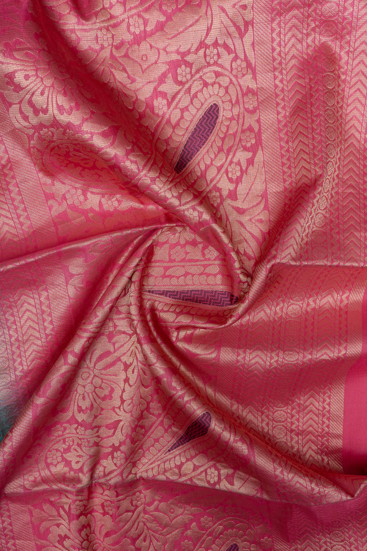 Teal Blue pure soft silk saree