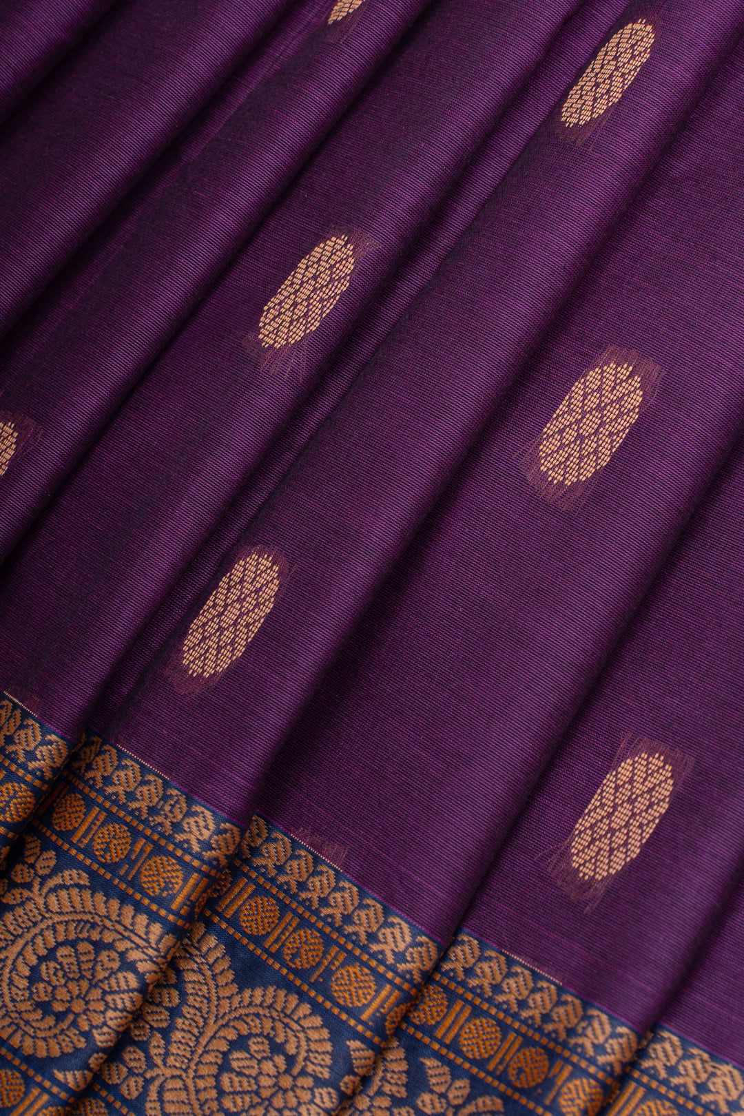 Purple traditional pure cotton silk saree