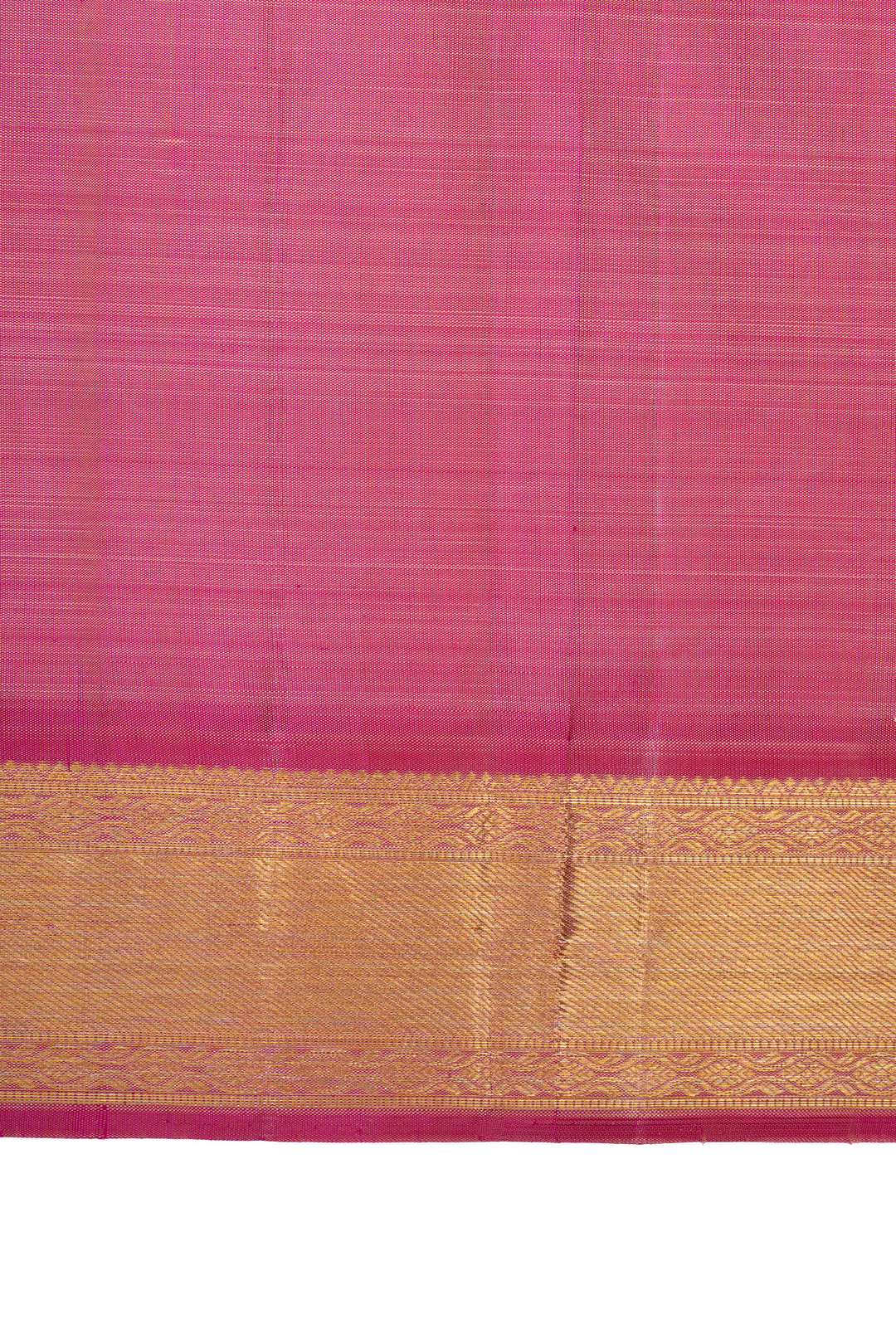 Peach floral thread brocade pure kanchipuram silk saree