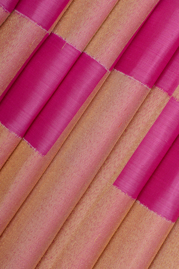Pink box checks 8 Kol pure kanchipuram silk saree