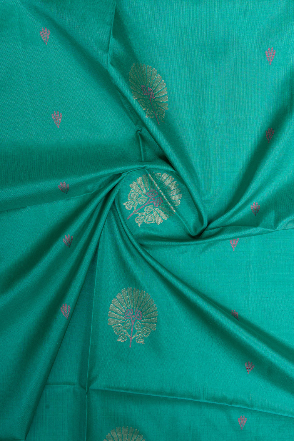 Teal Blue pure soft silk saree