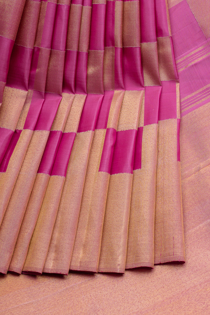 Pink box checks 8 Kol pure kanchipuram silk saree