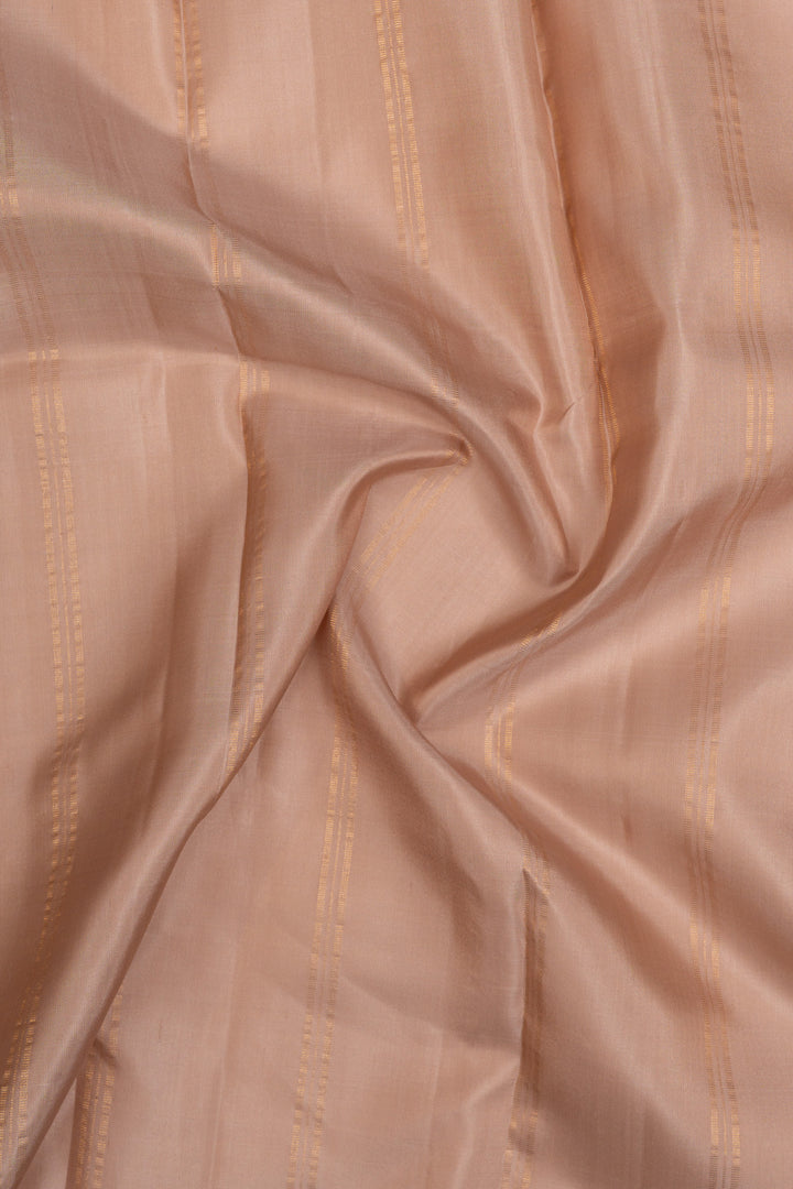 Bluish grey and beige rettai pettu pure soft silk saree