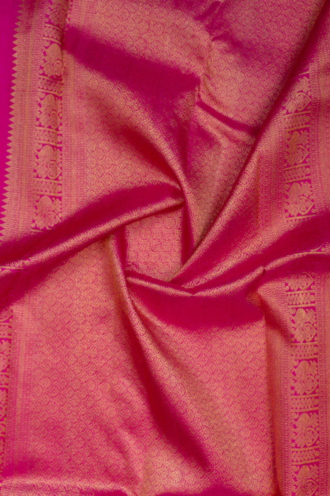 Peach ikat pure kanchipuram Silk saree