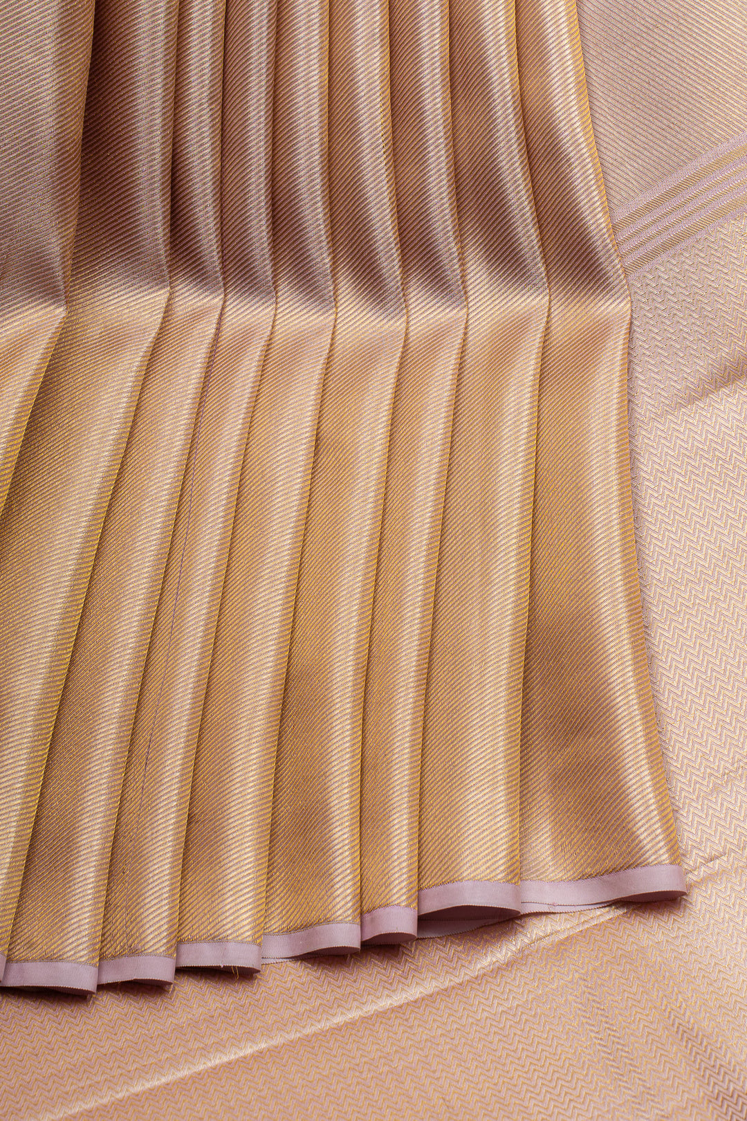 Gold and lilac brocade pure kanchipuram silk saree