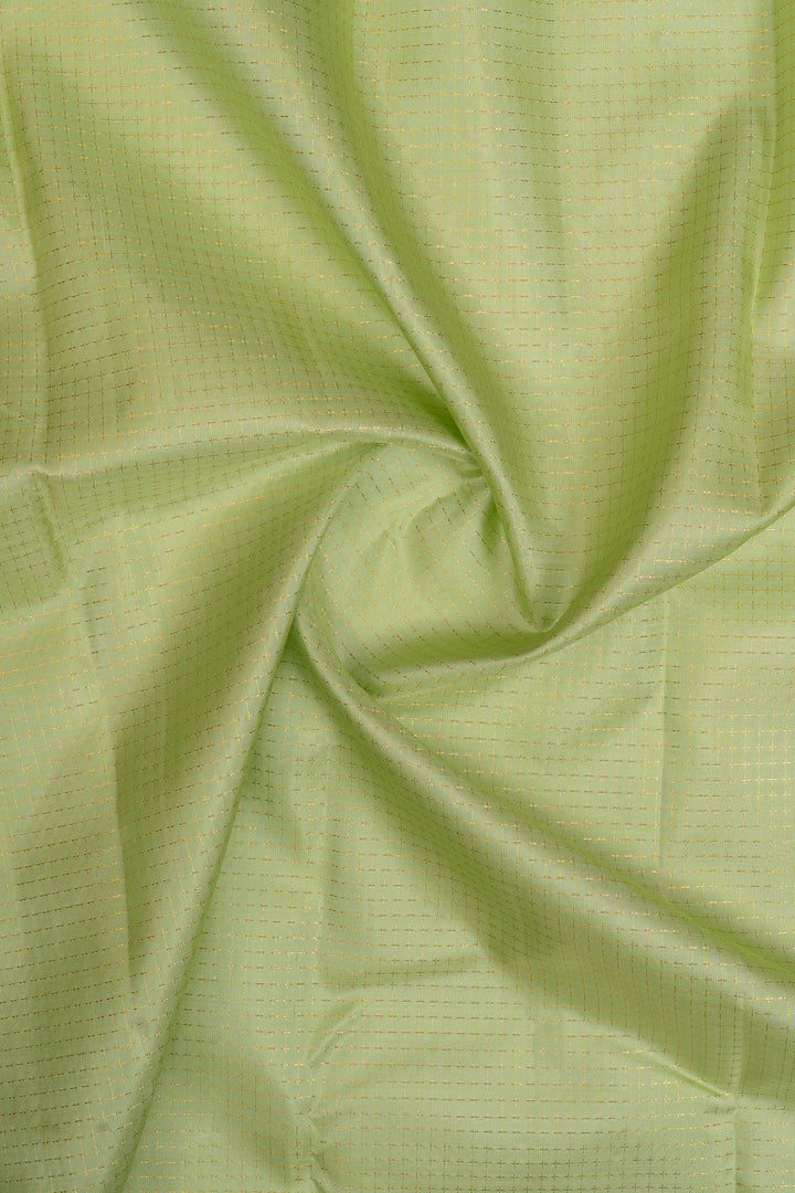 Pastel green stripes pure kanchipuram silk saree