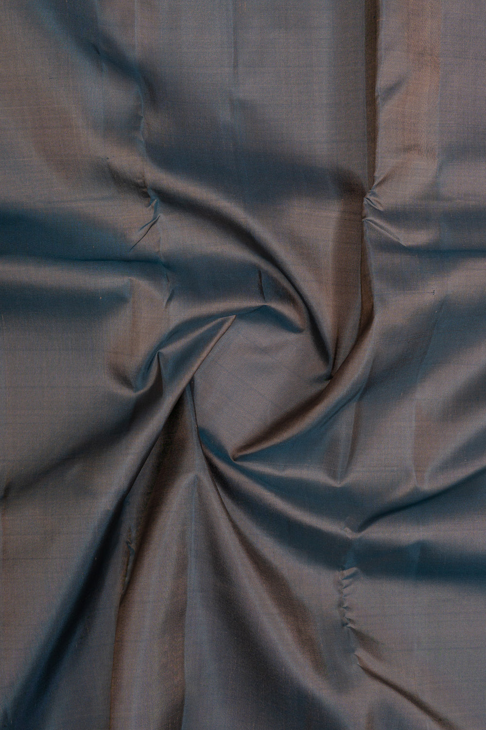 Bluish grey and beige rettai pettu pure soft silk saree