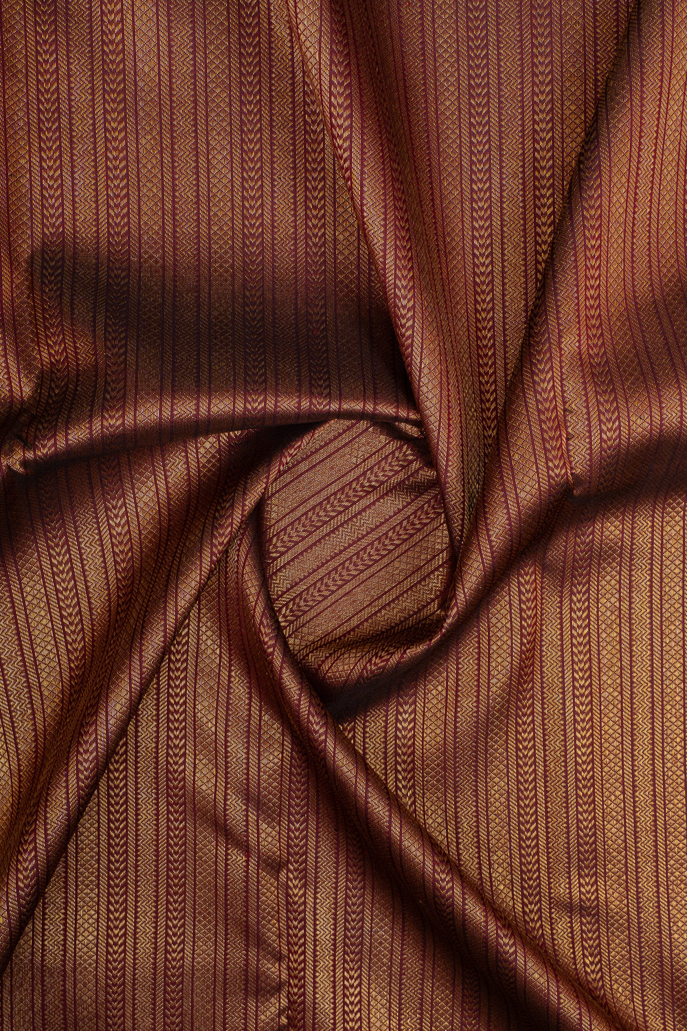 Maroon stripes brocade  pure kanchipuram silk saree