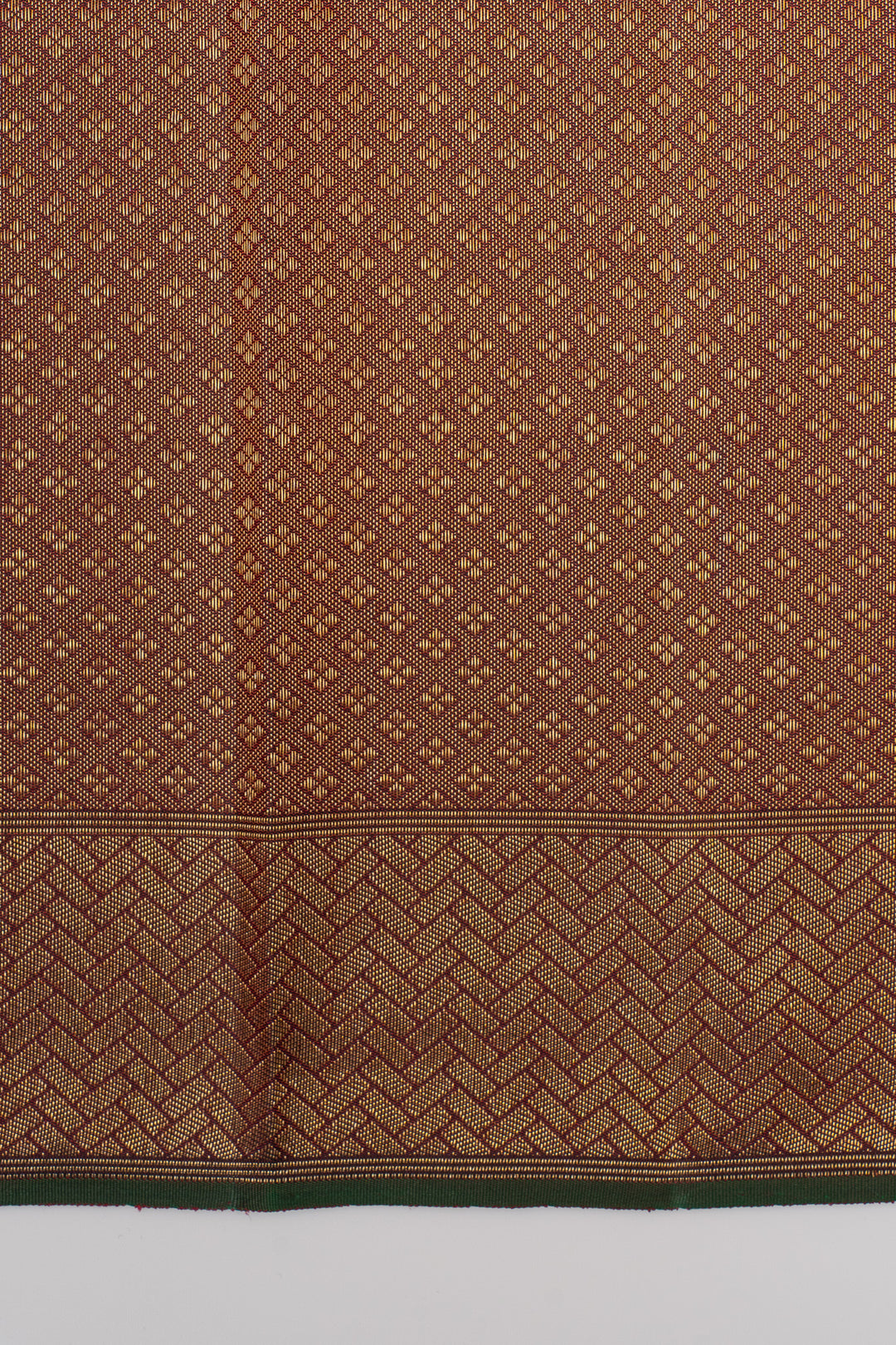 Maroon stripes brocade  pure kanchipuram silk saree