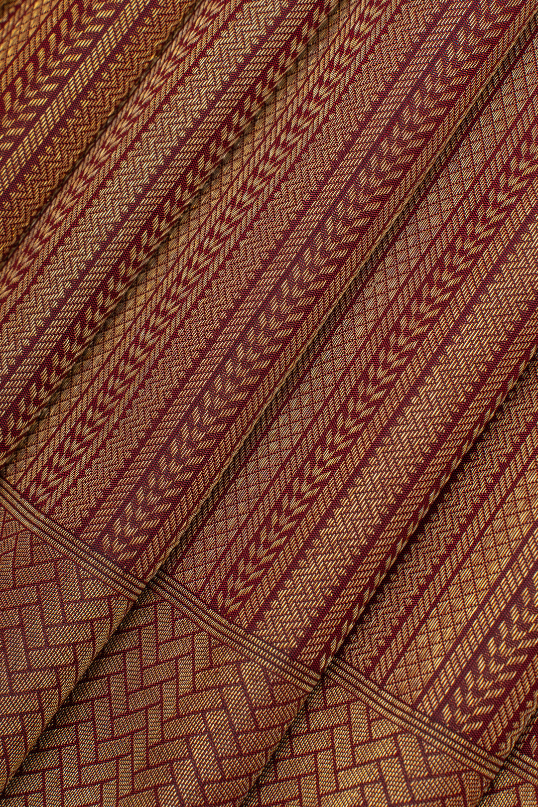 Maroon stripes brocade  pure kanchipuram silk saree