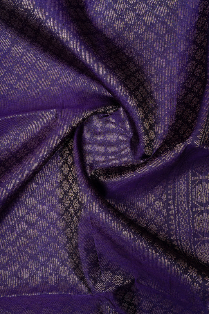 Maroon and purple traditional pure soft silk saree