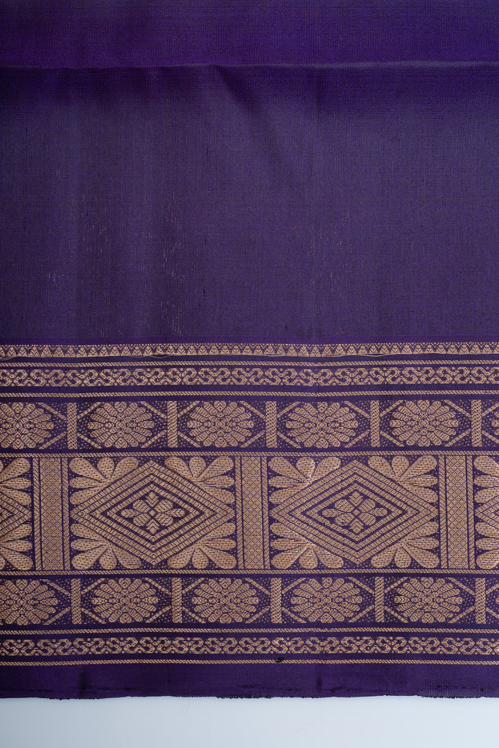 Maroon and purple traditional pure soft silk saree