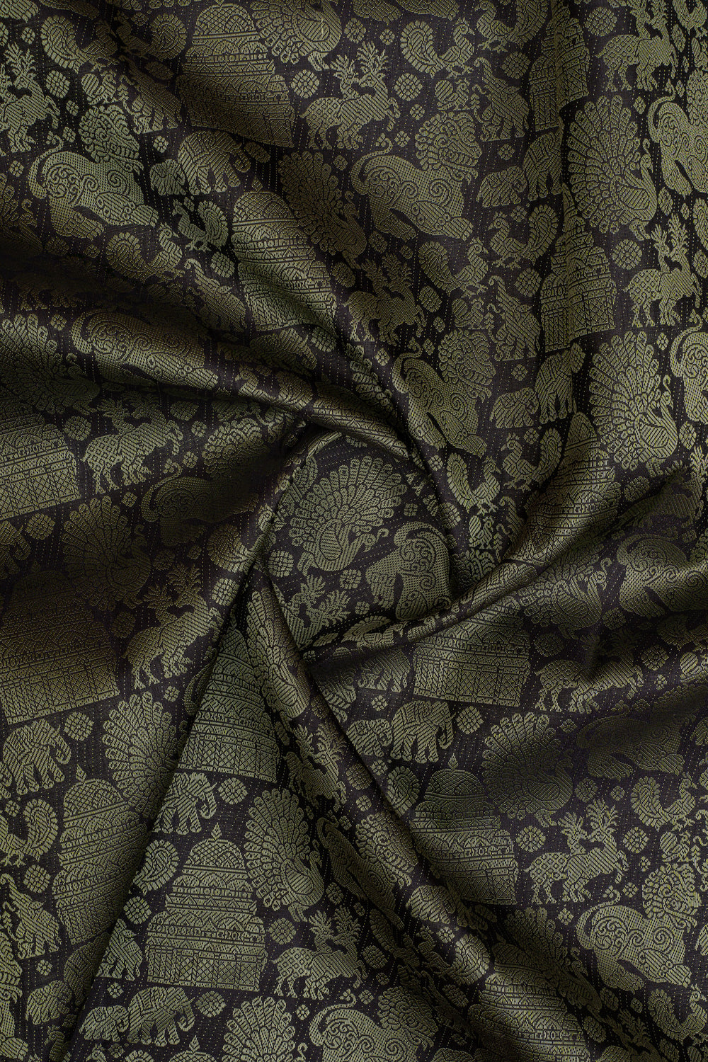 Black brocade pure kanchipuram silk saree