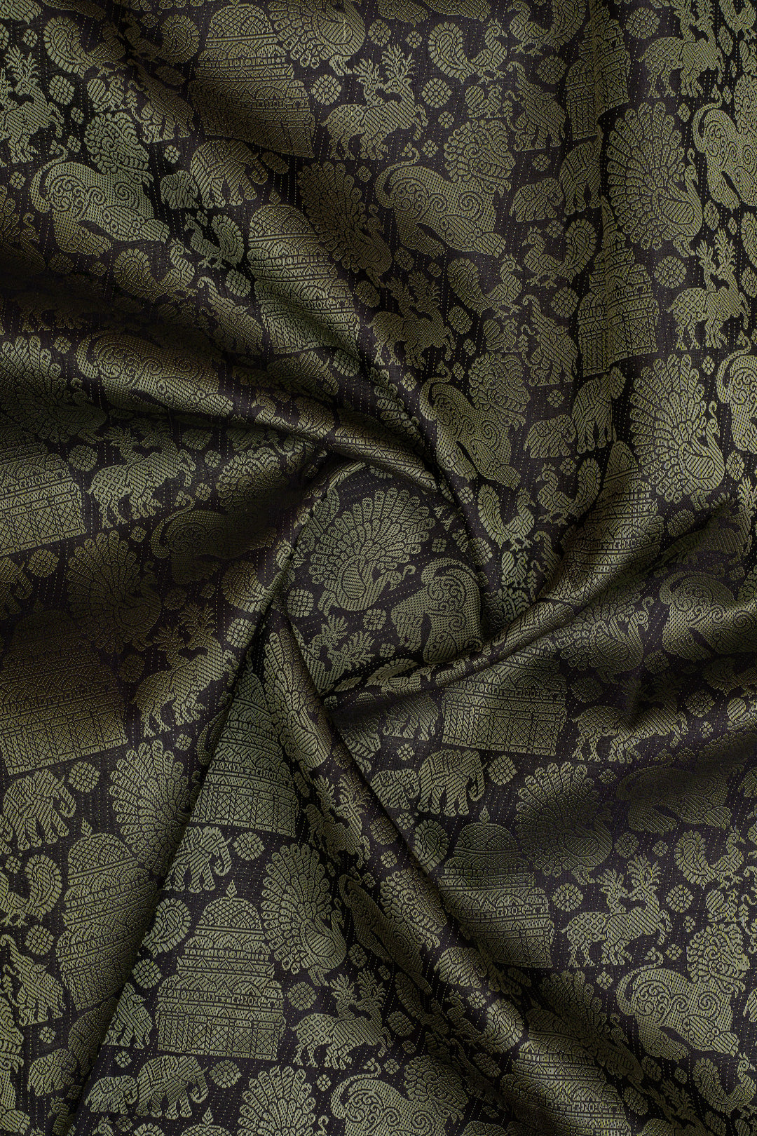 Black brocade pure kanchipuram silk saree