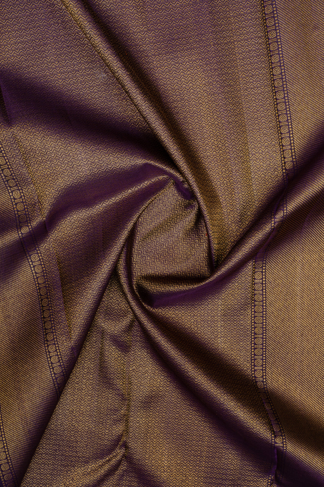 Greyish silver and purple annam chakram brocade pure kanchipuram silk saree