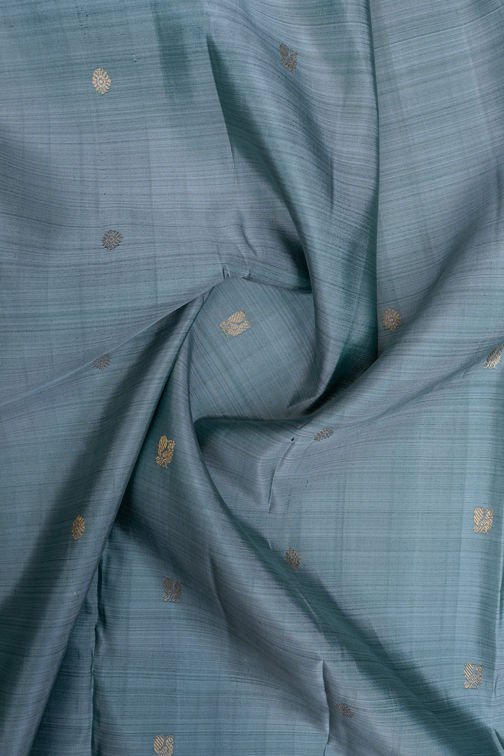 Slate grey neli stripes pure Kanchipuram silk saree