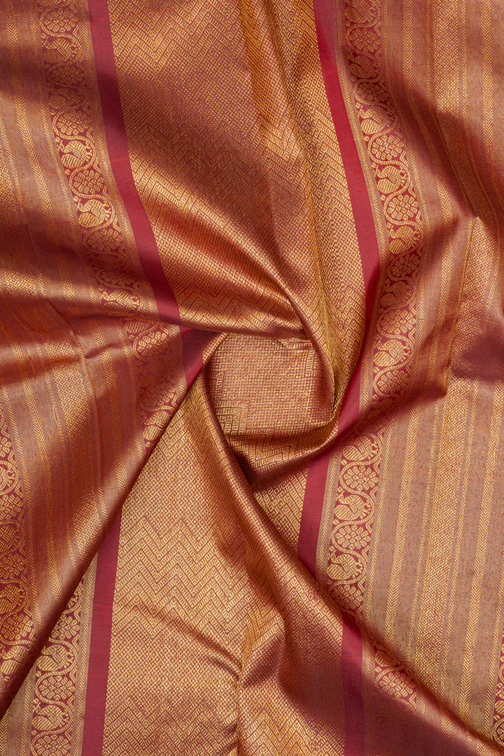 Orange traditional pure kanchipuram silk saree