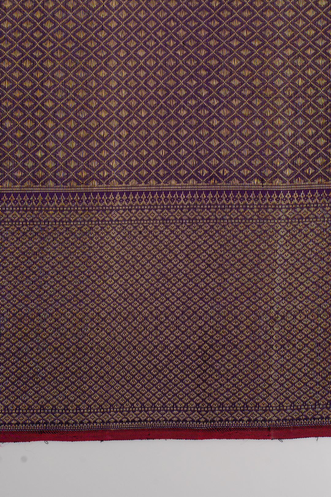 Greyish silver and purple annam chakram brocade pure kanchipuram silk saree