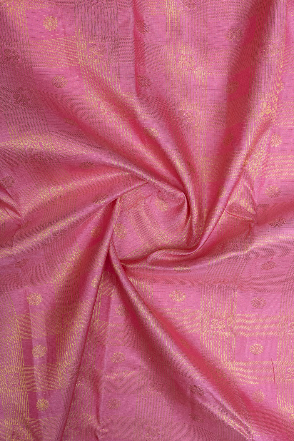 Baby pink and cyan pure kanchipuram silk saree