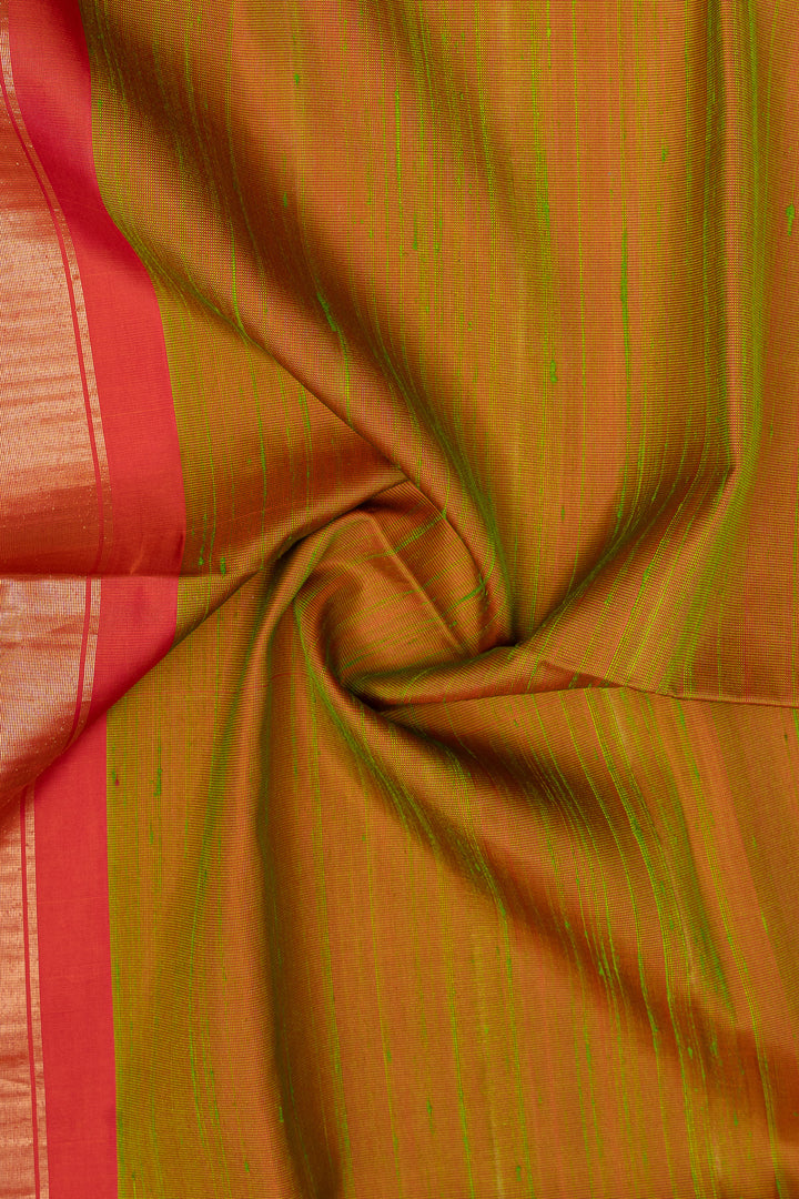 Yellow dupian raw silk Ganga Jamuna pure soft silk saree