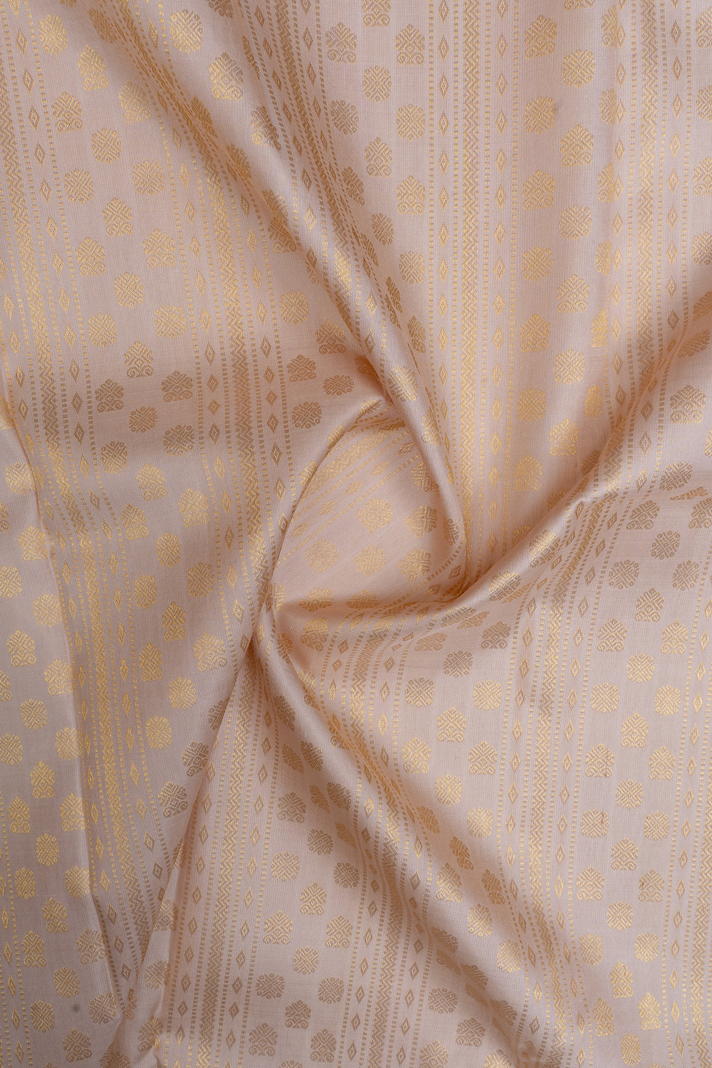 Peach and gold brocade pure kanchipuram silk saree